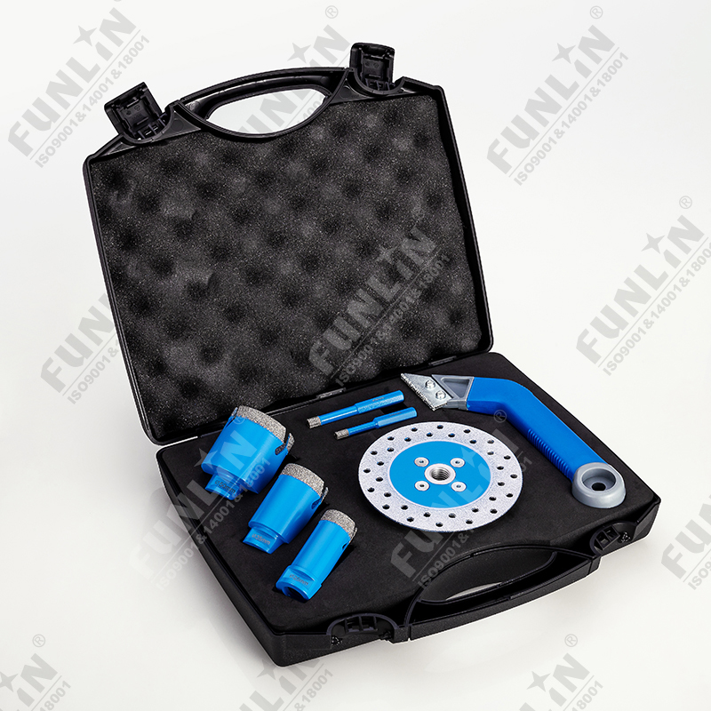 Dry Vacuum brazed diamond core drill set