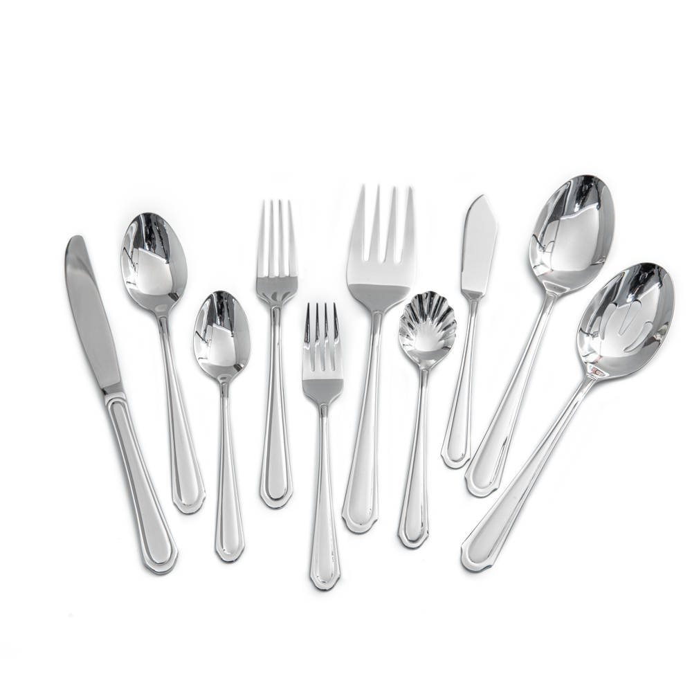 Luxury modern silver excel dinner dining flatware set for wedding event