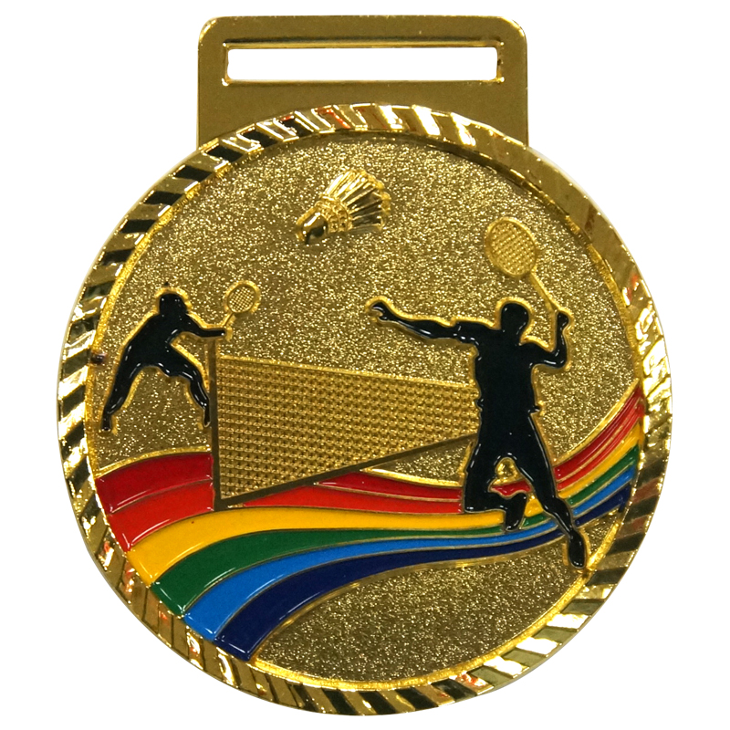 Hot sale zinc alloy relief badminten running sport medal
