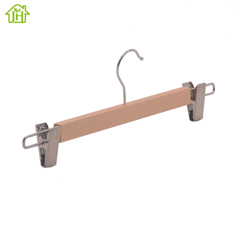 Factory wholesale cheap personalized oem wood hanger for jeans pants skirts