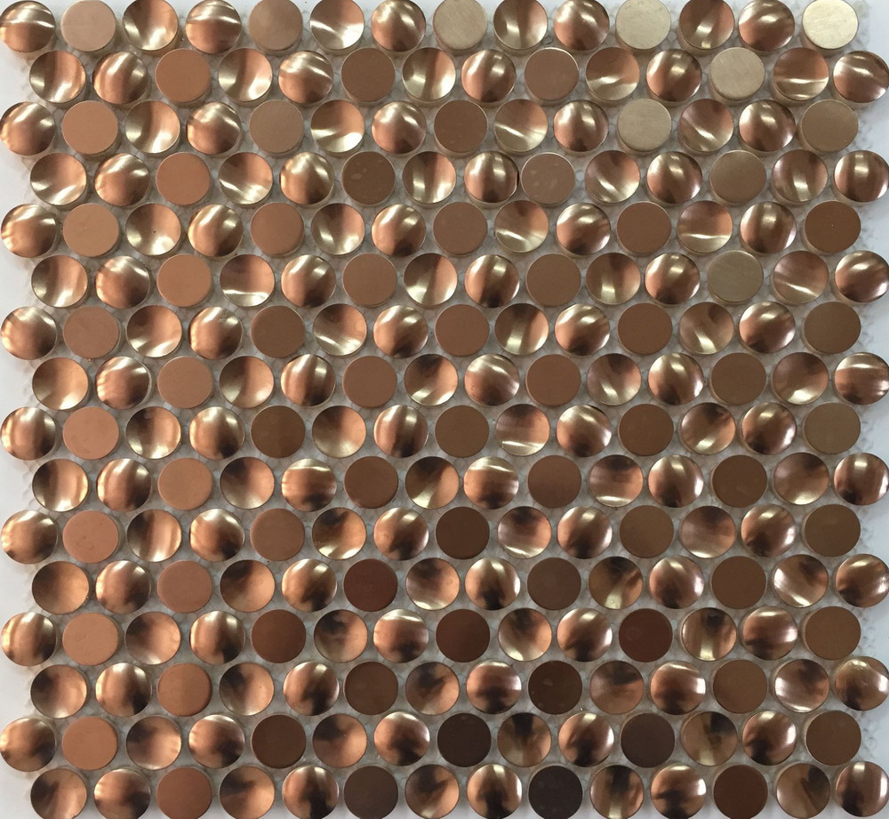 Penny round stainless steel mosaic