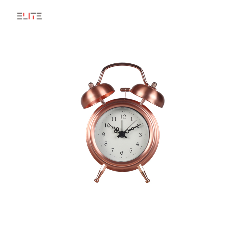 Metal quartz alarm clock