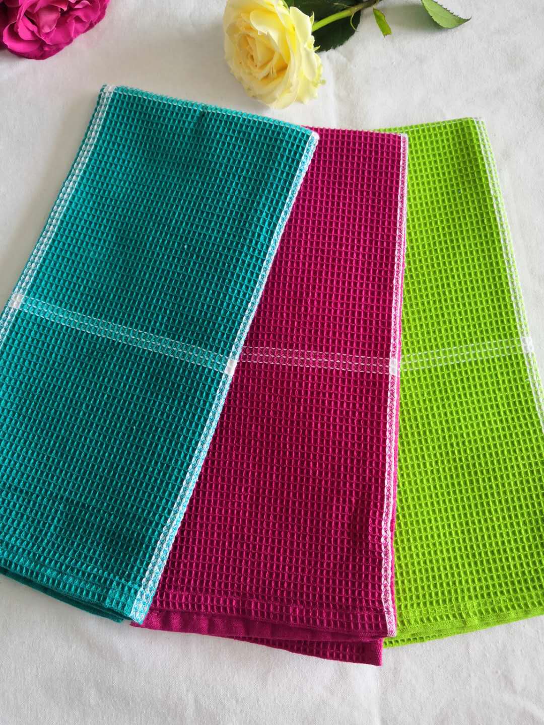 100% cotton waffle kitchen towel