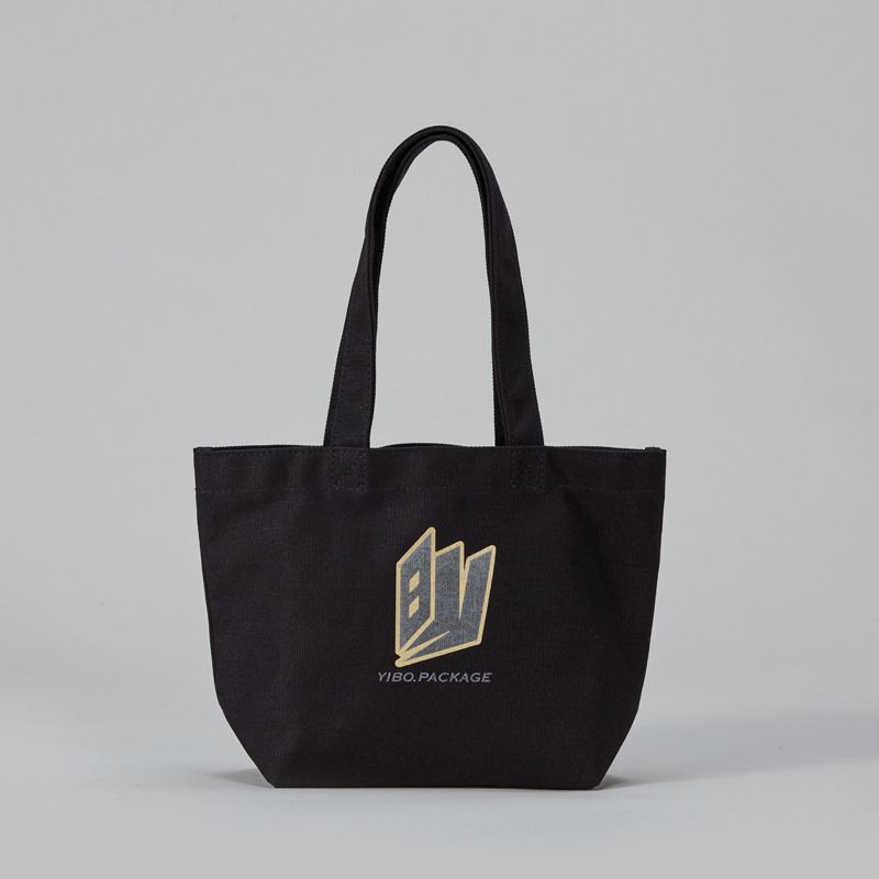 Wholesale eco-friendly screen print black small cotton bag