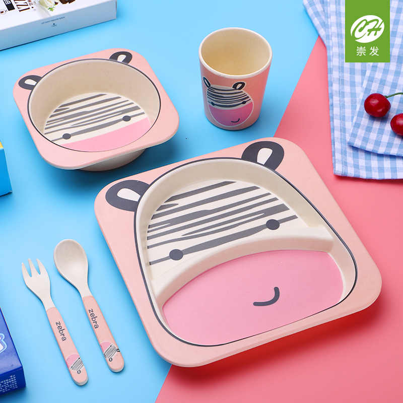 Bamboo Fiber Kids Cartoon Tableware