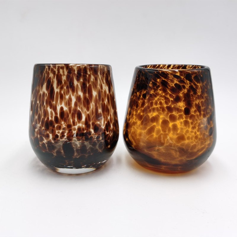 Vintage Glass Candle Jar-Leopard