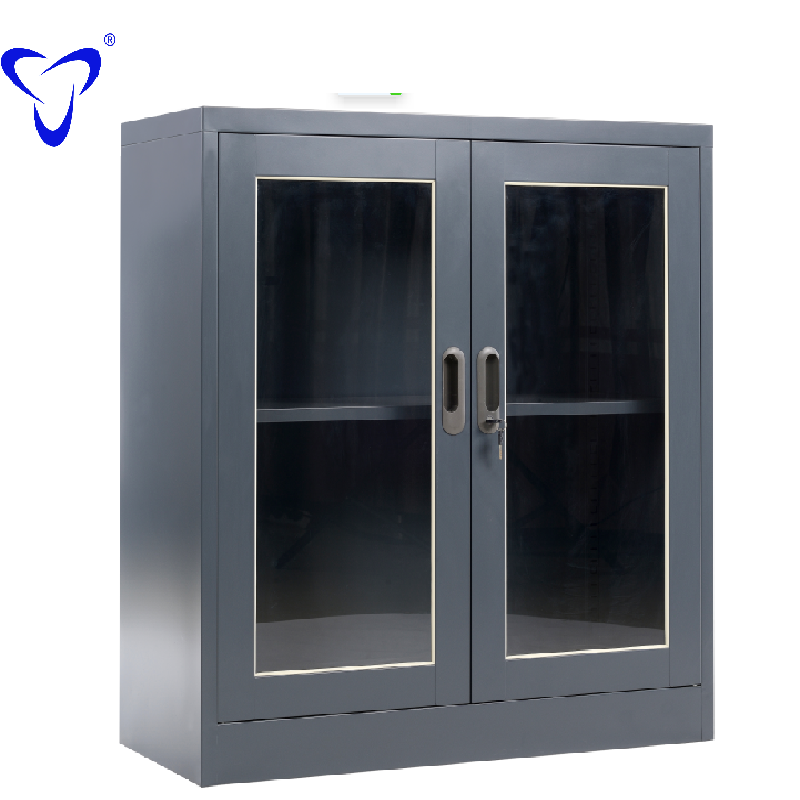 half height glass doors cabinet