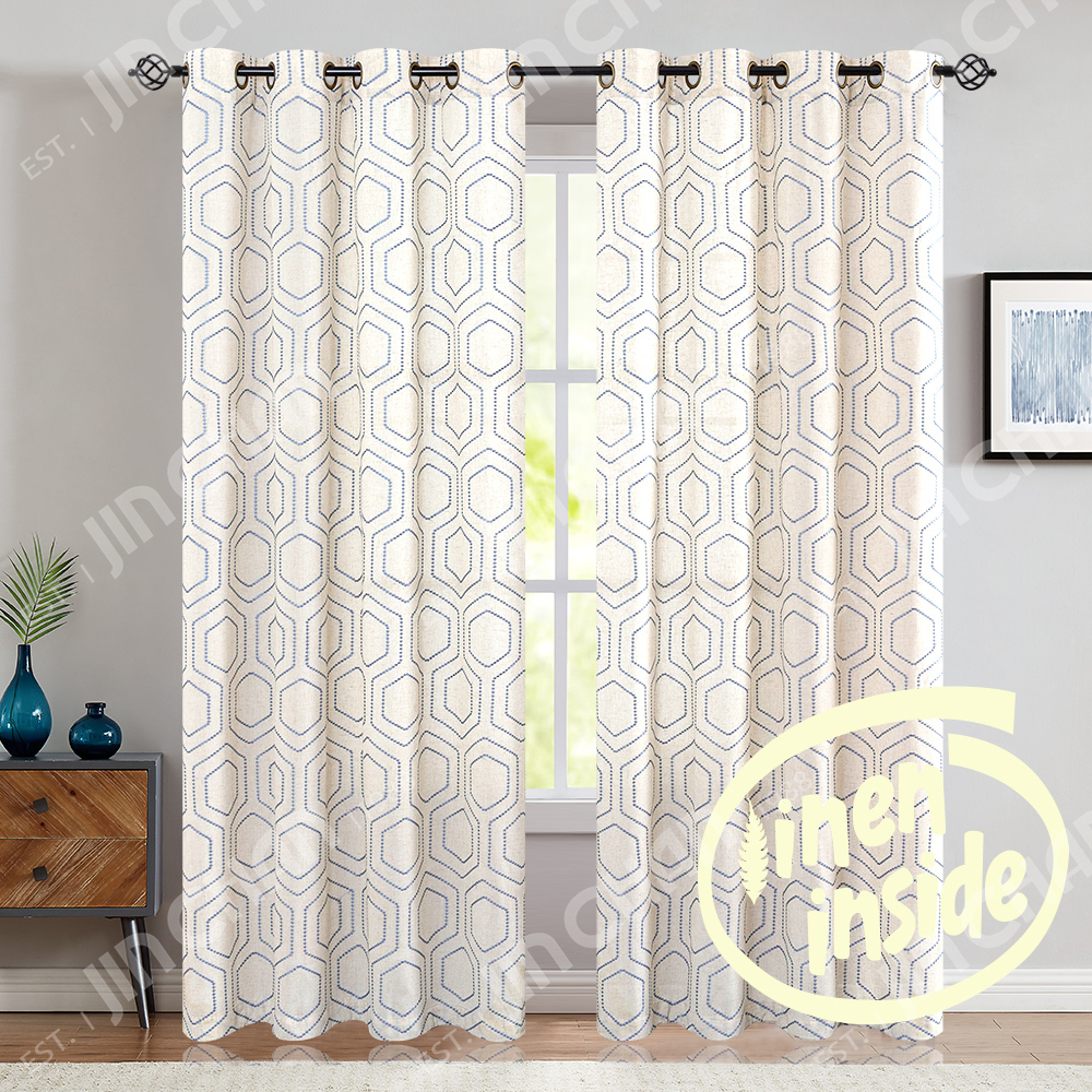 Linen Cotton Embroidered Curtains