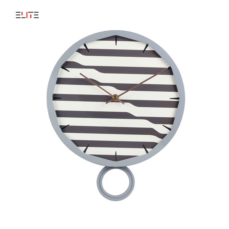 Frameless MDF wall clock with slow-swing pendulum