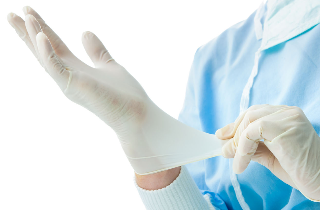 Disposable latex gloves
