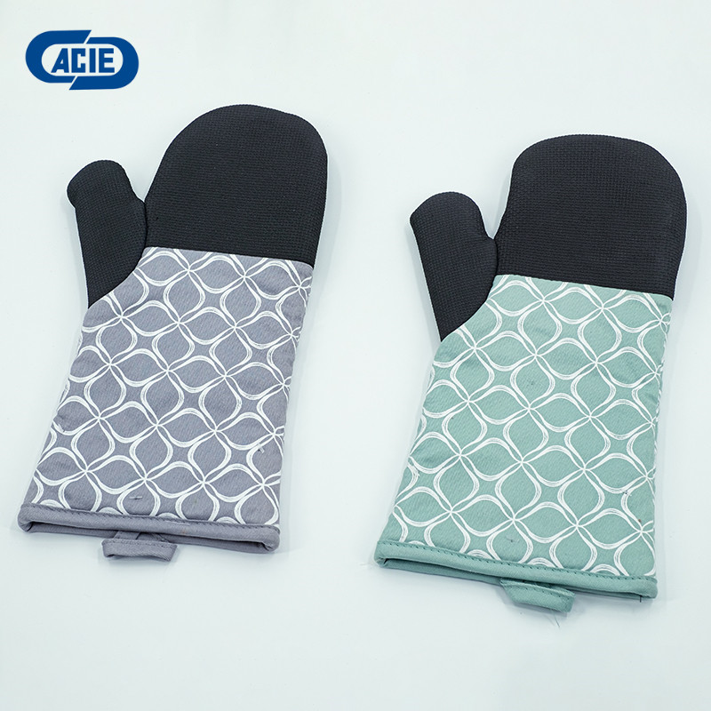 Silicone Oven Mitts with Cotton Lining, High Heat Resistant Kitchen Gloves, Non-Slip Potholder