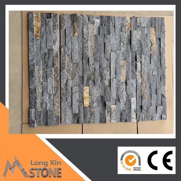 Natural blue quartzite stone wall cladding with 5 raws