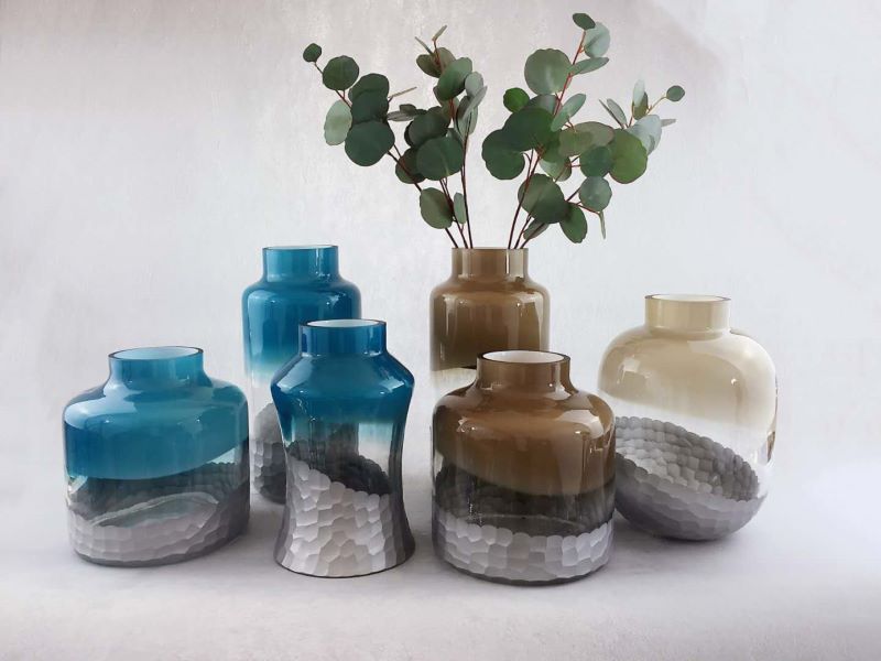 Silver Porcelain Glass Vase