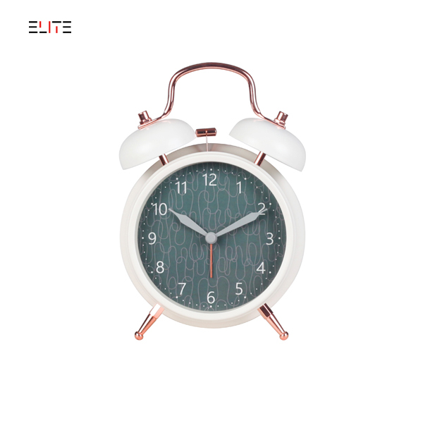 4” metal twin-bell alarm clock with painting case
