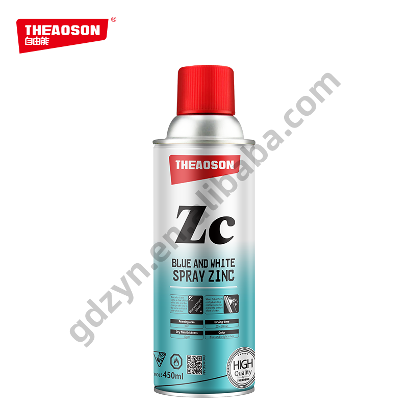 Blue and white spray zinc