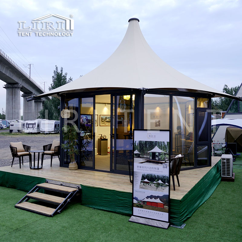 Hexagon Glamping Stretch Reception Hall Tent for Hotel Resort
