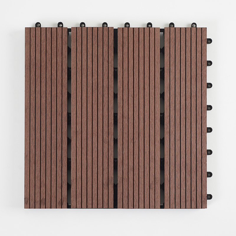 Special fare and free sample coffee/brown color WPC design floor tiles waterproof interlocking deck tiles engineered wood floor factory wpc board