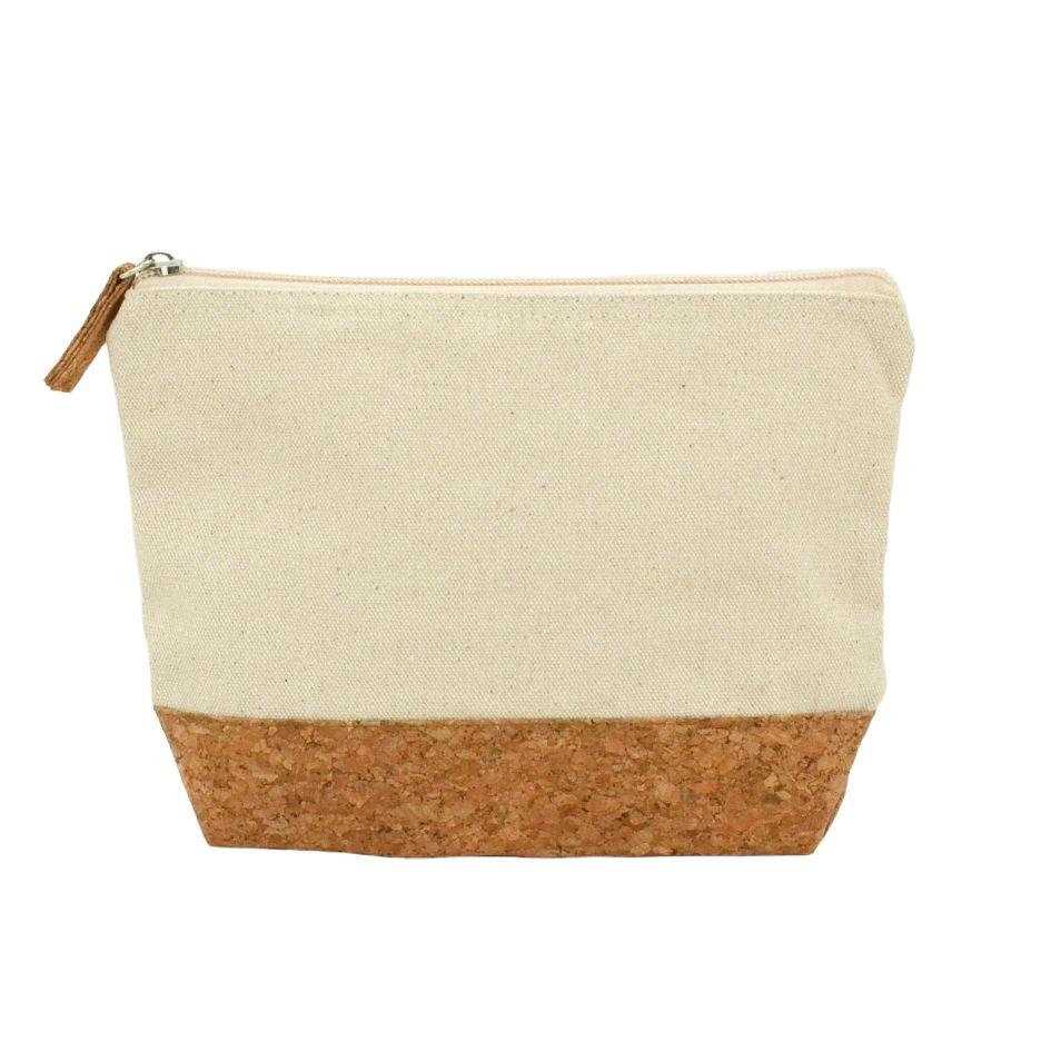 Canvas/Cork cosmetic pouch