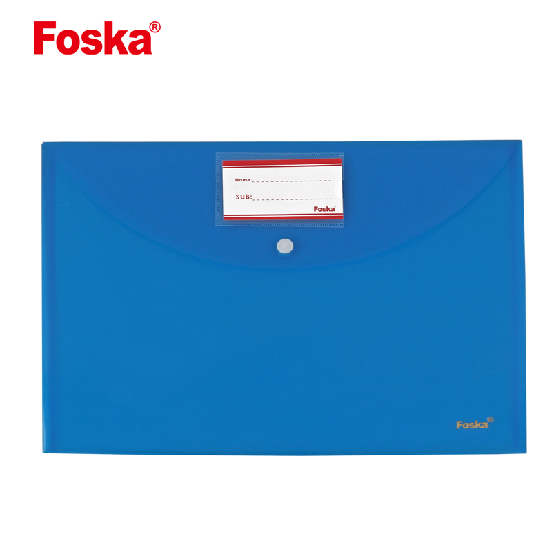 Hot sale A4 FC transparent color PP document file folder pocket