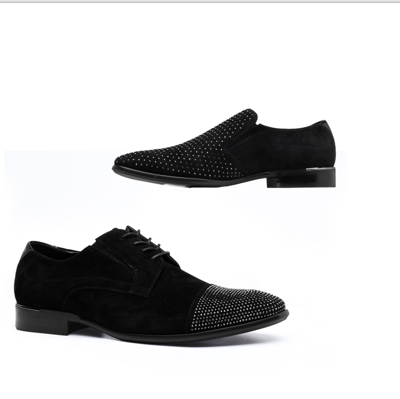 M's Crystal genuine leather dress shoes