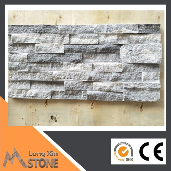 Natural rough edge cloudy grey quartzite stone wall cladding