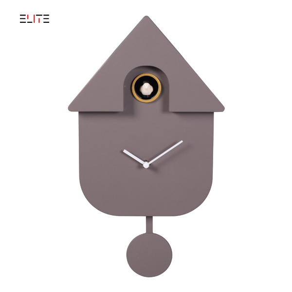 Plastic house shape cuckoo clock with pendulum