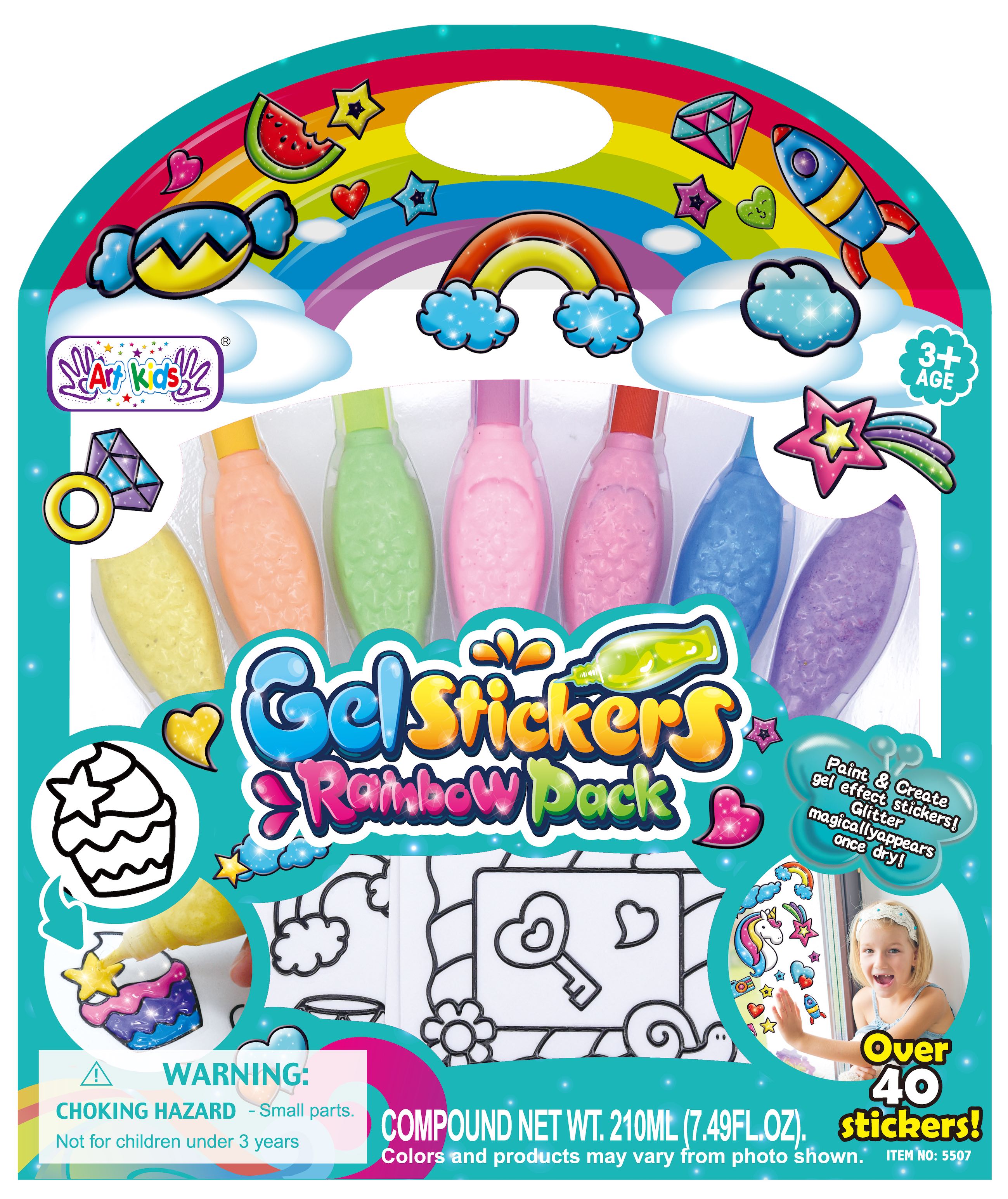 gel sticker-rainbow pack