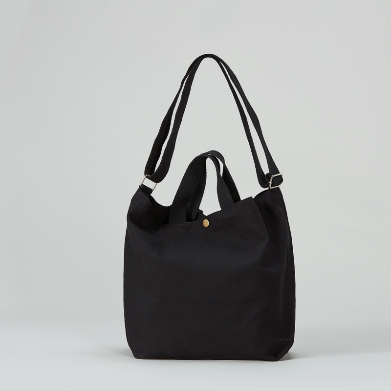 High quality customized logo double handle canvas cotton tote shopping bag with long shoulder