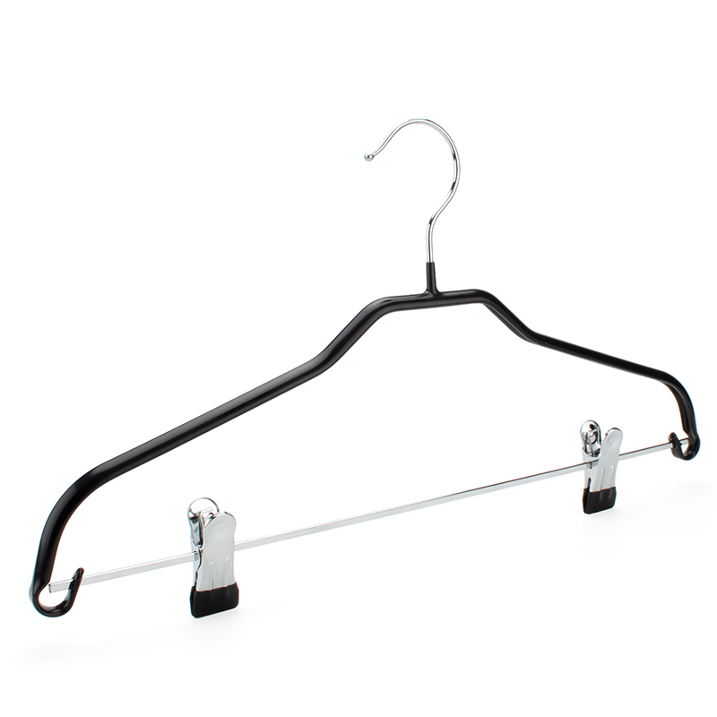 PVC coating hanger with two clips