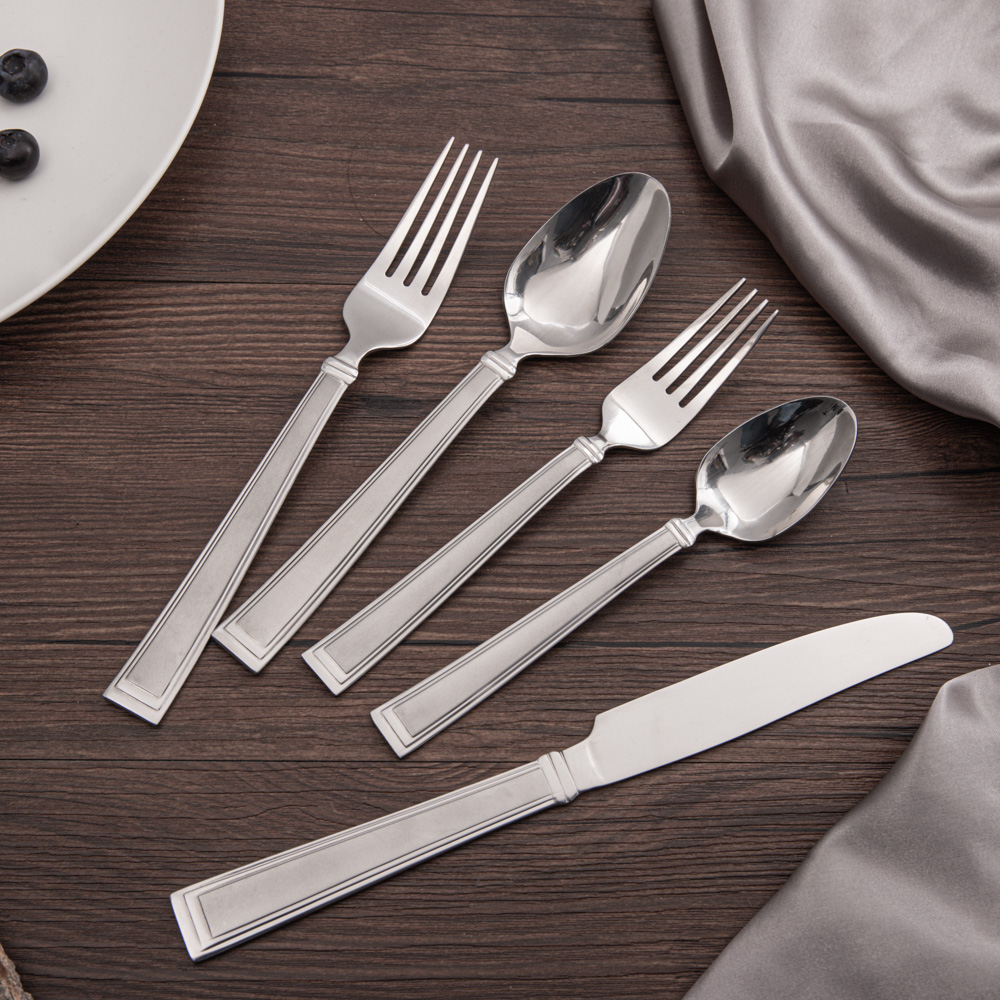 Modern stainless steel restaurant dinner silverware 20 piece flatware cutlery set spoon fork knife