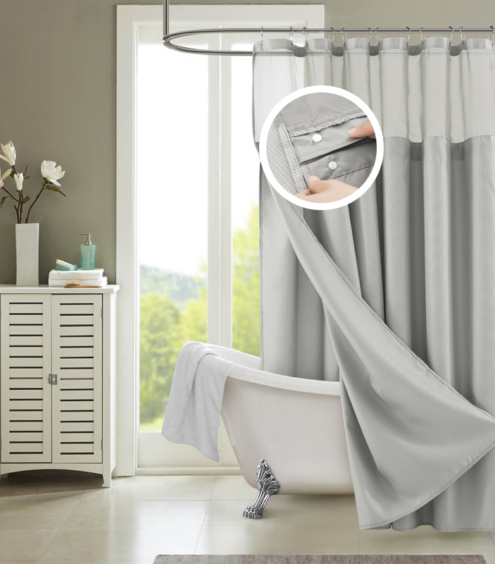 Hotel Shower Curtain With Detachable Liners
