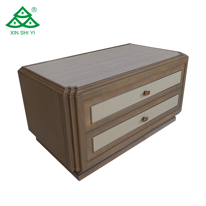 Hotel Antique Wooden Luggage Cabinet with Two Drawers
