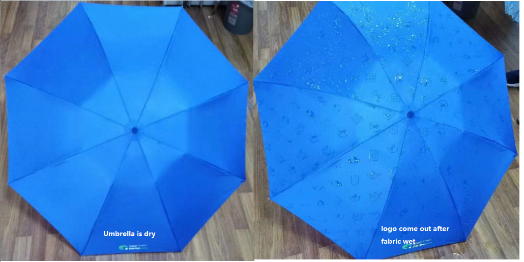 Logo come after wet umbrella