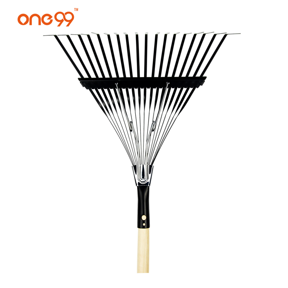 Black 18 tines springback lawn garden rake