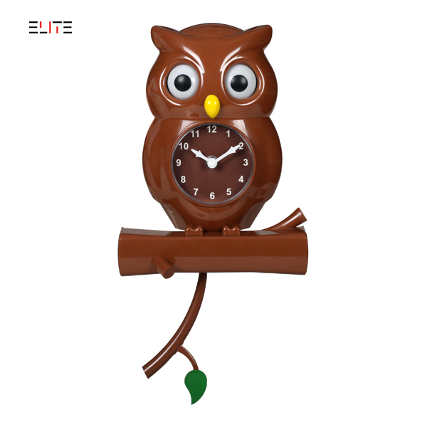 Plastic owl wall clock