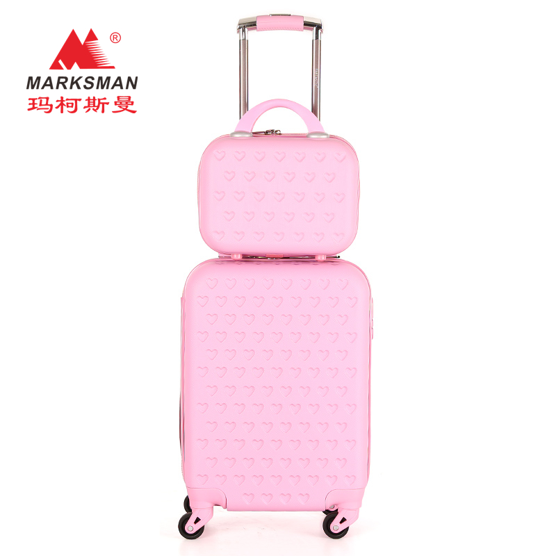 MARKSMAN new trolley suitcase lovely heart cheap ABS luggage case factory sale directly travel bags