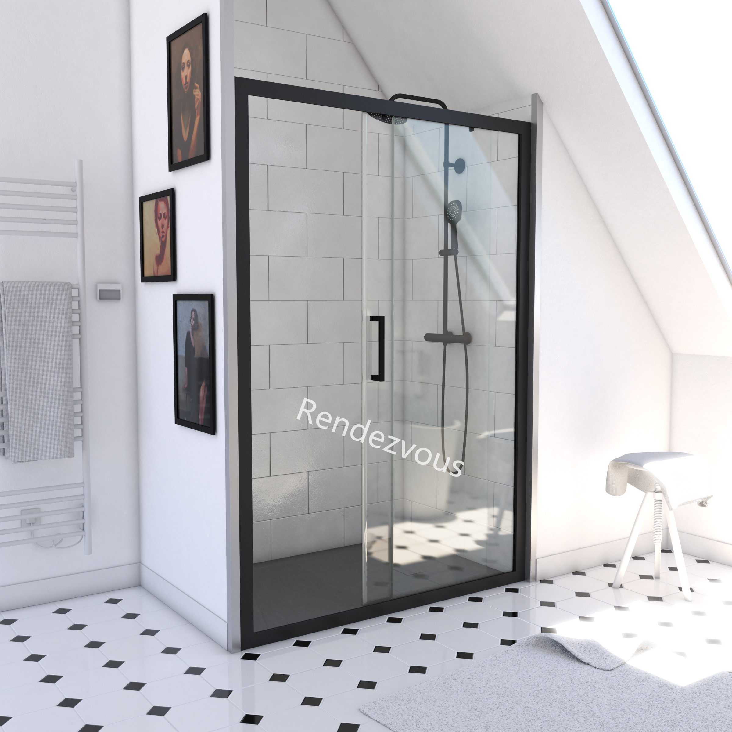 shower glass door，shower room，shower enclosure