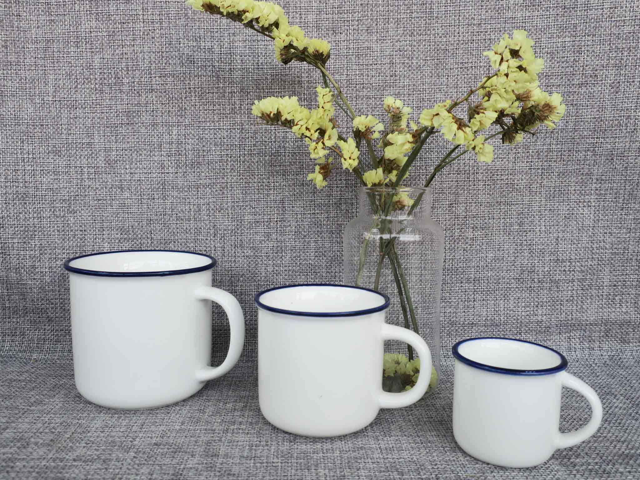 Ceramic enamel camping mug outdoor promotion gift cup