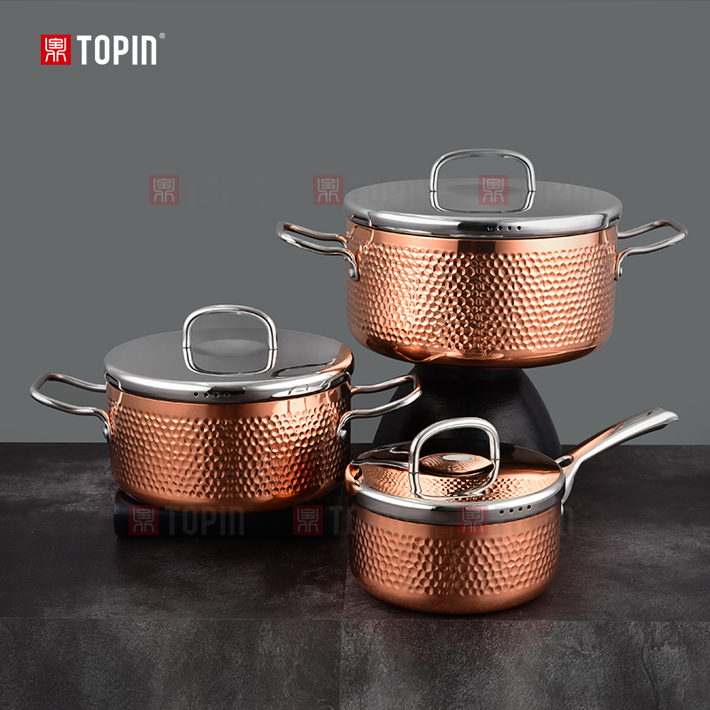Topin tri-ply copper 6pcs cookware set