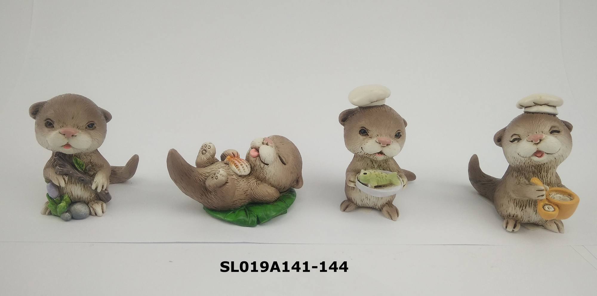Resin decoration, key chain - animal-otters