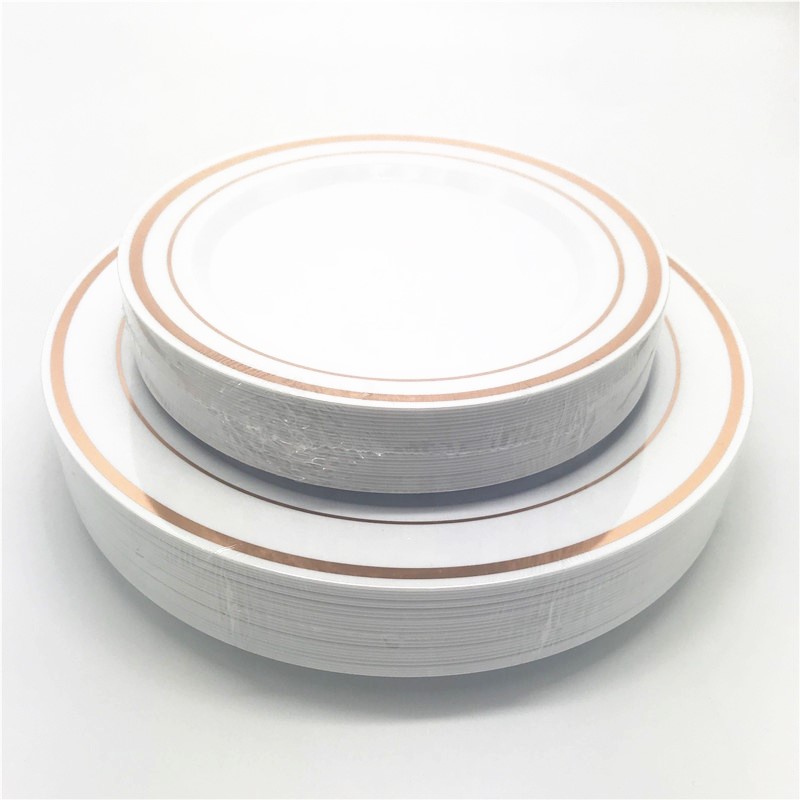 50+50 Disposable Plates Set Plastic Plates