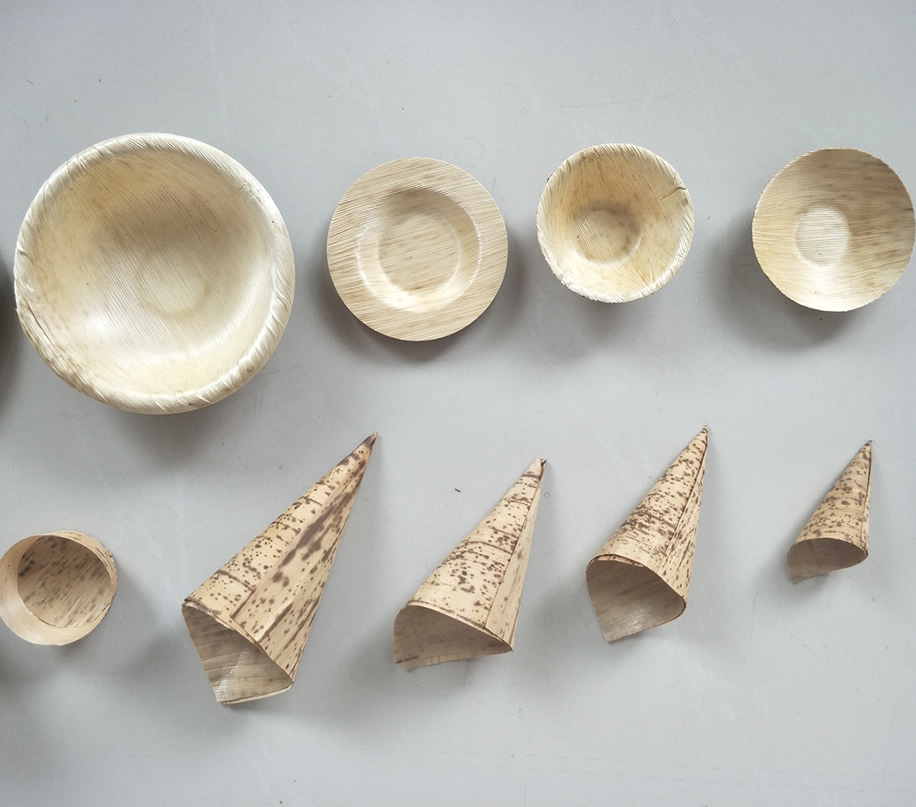 bamboo skin bowl/dishes/spoon/boat/cones/cups