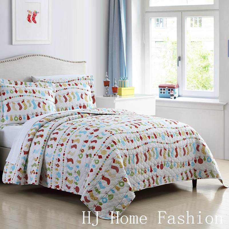 2021 Holiday Quilt Christmas Printed Bedspread