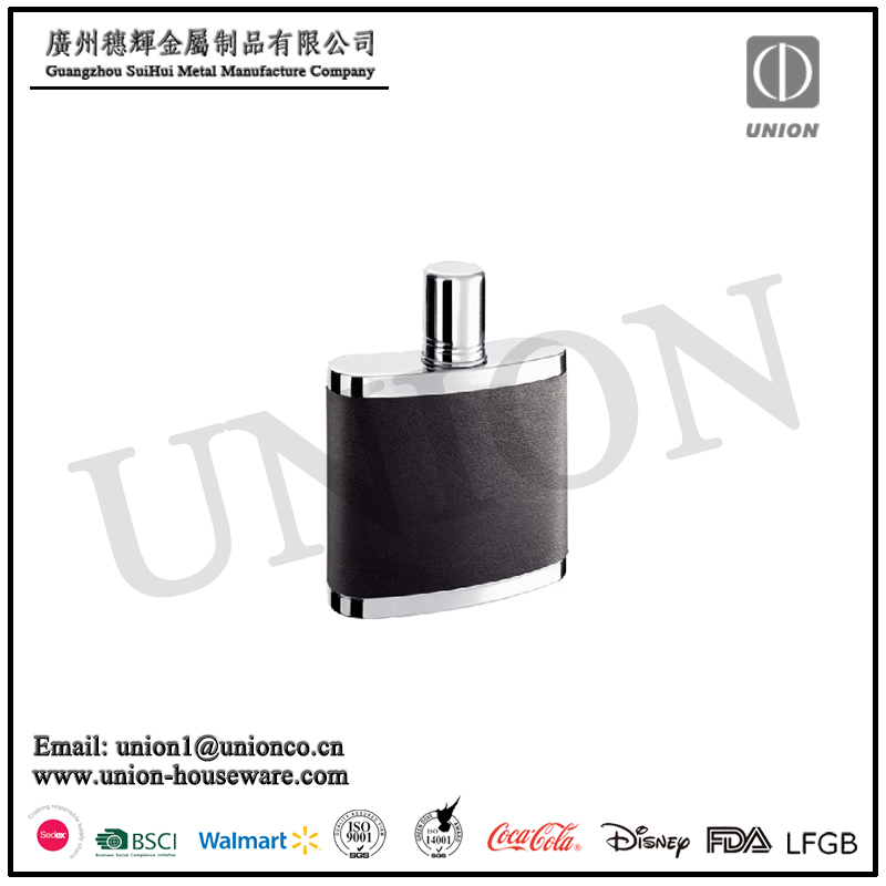 Hip flask PU with pattern on middle hip flask 6oz hip flask Flask 6oz