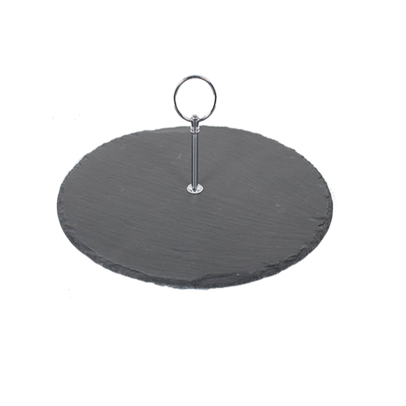 Slate Cake Stand With Zinc Alloy Handle