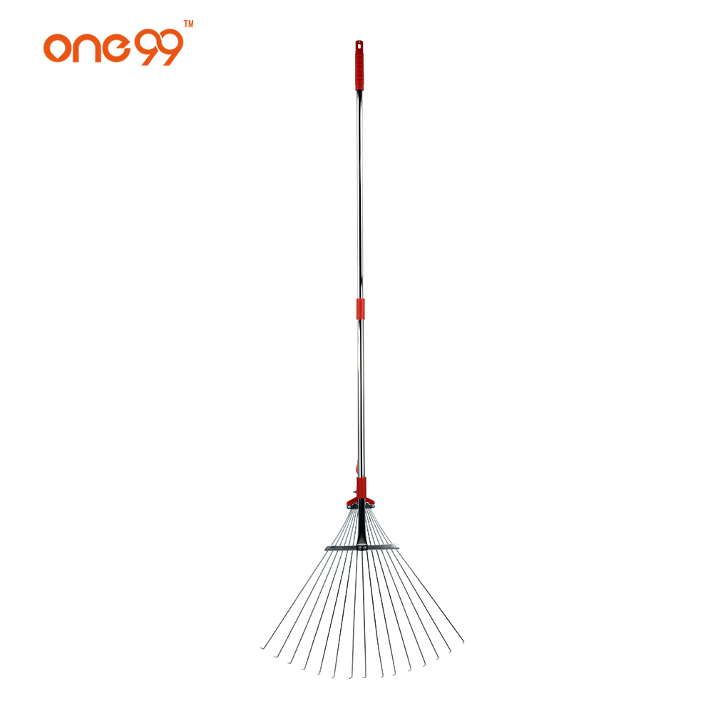 one99 hot cake stainless steel 15 teeth red telescopic adjustable garden rake