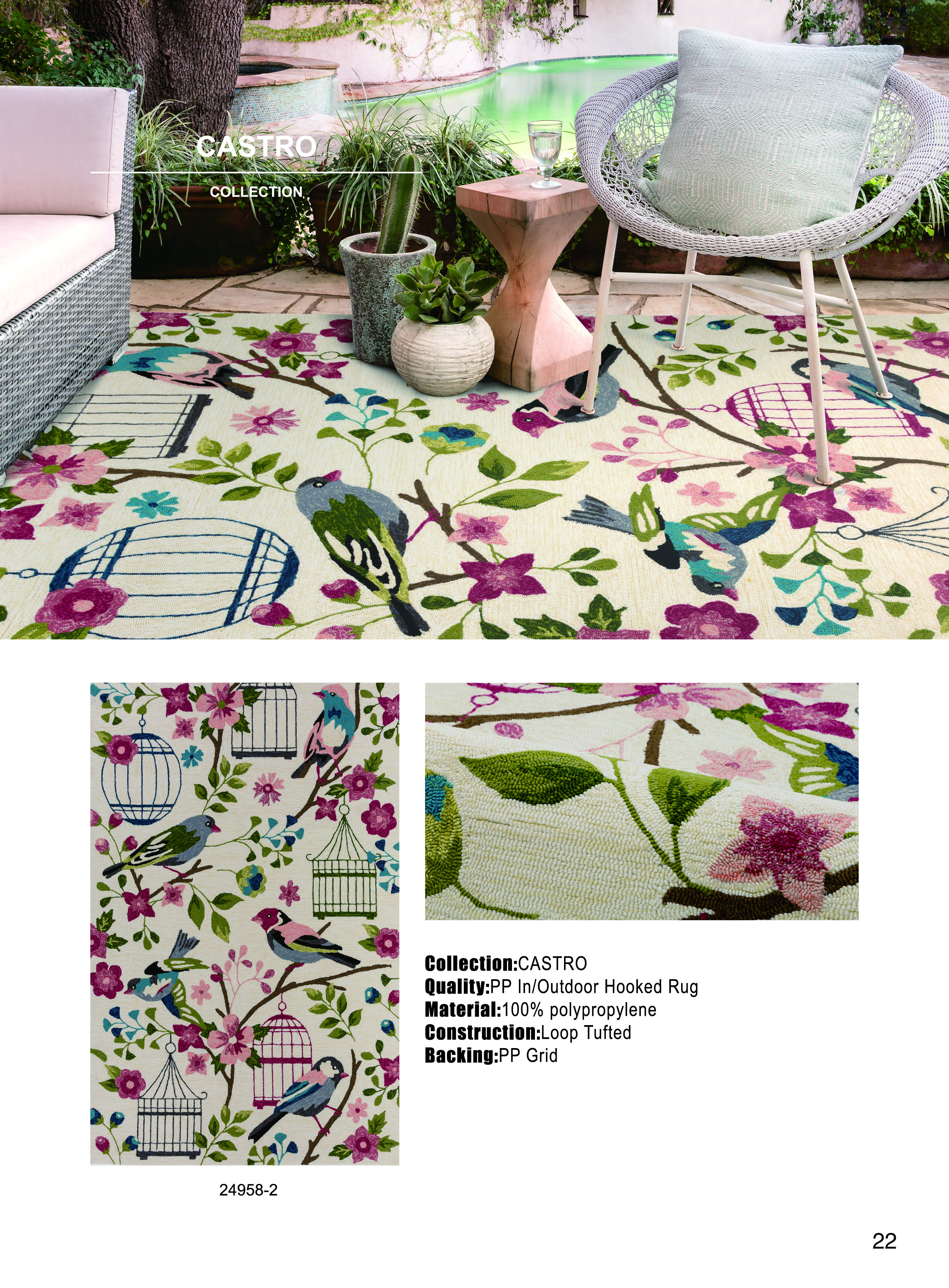 PP Indoor/Outdoor Hand Hooked rug