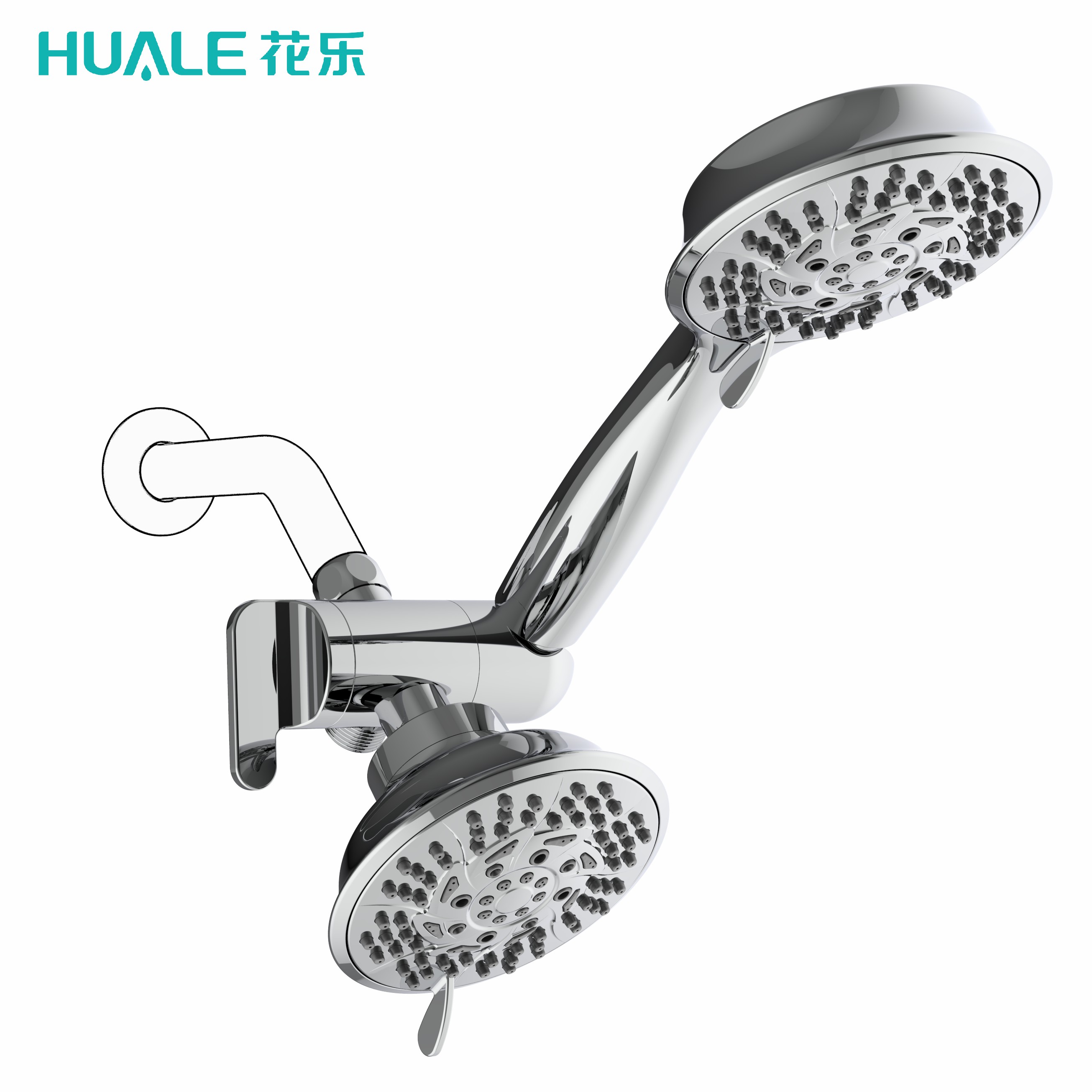 100-Setting Ultra-Luxury 3 Way Rainfall Shower-Head/Handheld Shower Combo