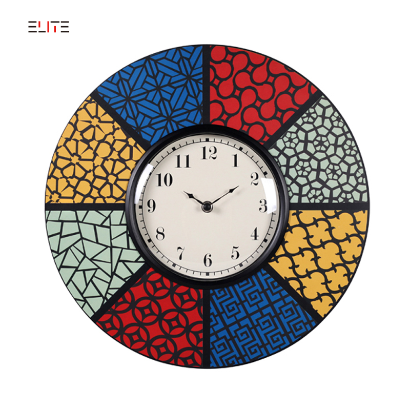 MDF with plastic housing quartz wall clock