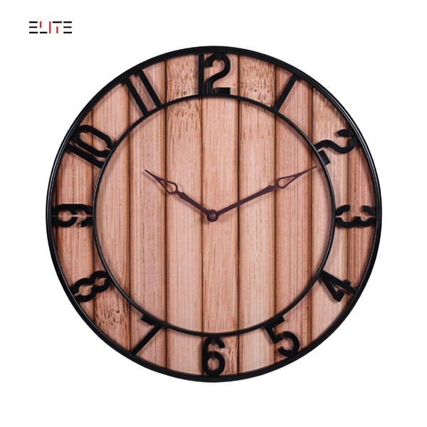 Plastic quartz wall clock with number ring